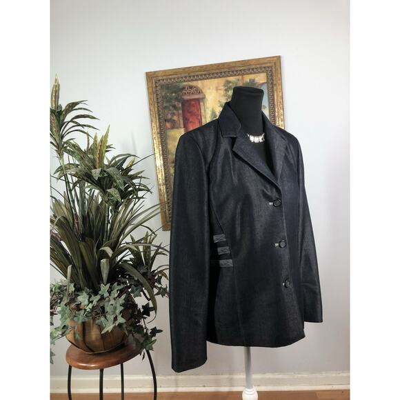 Lena Gabriel New York Women Blazer 10 Long Sleeve Clueless Preppy Black 3 Button - Picture 6 of 11